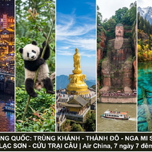 Tour Trung Quốc 7N7Đ: Trùng Khánh – Thành Đô – Nga Mi Sơn – Lạc Sơn – Cửu Trại Câu | Bay Air China, Khách Sạn 4-5
